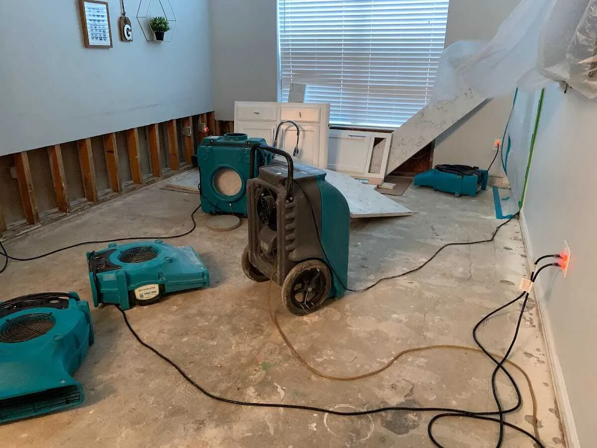Dehumidifier in flood-cut room for Water Extraction & Removal in Blaine